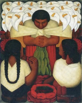  fiesta Pintura - fiesta de las flores 1925 Diego Rivera